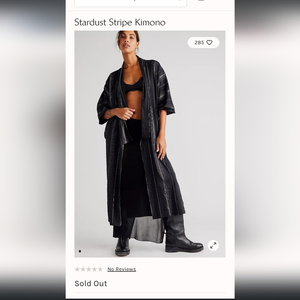 Free People Stardust Stripe Kimono Sold out style NWT